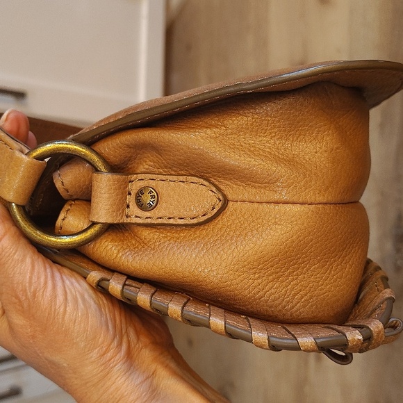 FRYE Meadow Mini Brown Crossbody Adjustable Strap Braided Detail 3 Compartments - Picture 15 of 15